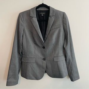 ANN TAYLOR Notched Collar 2 Button Blazer - Gray, Size 2 TALL
